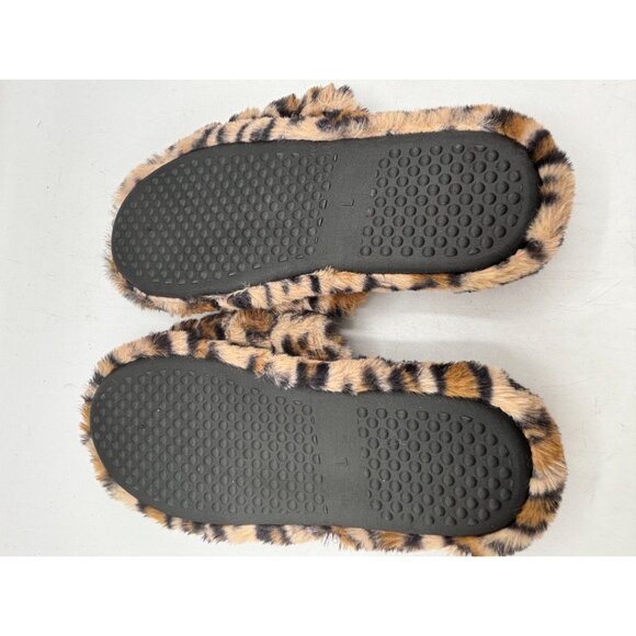 Charles Albert Leopard Print Faux Fur Slippers L (9/10) Soft & Cozy - Picture 8 of 8